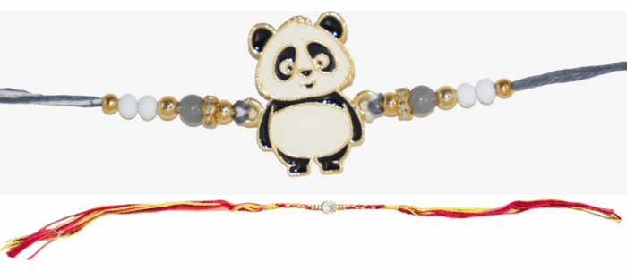 MPS MY PARTY SUPPLIERS® 1pc Cartoon Character Rakhi for Brother with random design food magnet gift & one Red-Yellow Thread Rakhi for Toddlers Little Baby Brothers Raksha Bandhan - Image 2