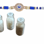 MPS MY PARTY SUPPLIERS® 1pc Evil eye Rakhi for brother/bhaiya/cousin with roli chawal tilak misri Rakshanbandhan evil eye rakhi set for kids toddlers Rakhi bracelet