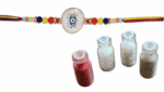 MPS MY PARTY SUPPLIERS® 1pc Evil eye Rakhi for brother/bhaiya/cousin with roli chawal tilak misri Rakshanbandhan evil eye rakhi set for kids toddlers Rakhi bracelet