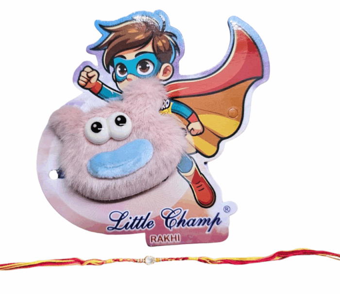 MPS MY PARTY SUPPLIERS® 1pc Pink Teddy bear Rakhi for Brother with random design food magnet gift & one Red-Yellow Thread Cute Soft Teddy Bear Rakhi for Toddlers Little Baby Brothers Raksha Bandhan - Image 2