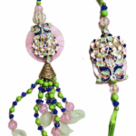 MPS MY PARTY SUPPLIERS® Lumba Rakhi for Bhaiya Bhabhi with green thread Traditional Raksha Bandhan Gift for Sister-in-Law with Beads Lumba Couple Rakhi Set Rakshabandhan