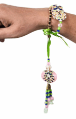 MPS MY PARTY SUPPLIERSĀ® Lumba Rakhi for Bhaiya Bhabhi with green thread Traditional Raksha Bandhan Gift for Sister-in-Law with Beads Lumba Couple Rakhi Set Rakshabandhan - Image 2