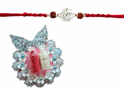 MPS MY PARTY SUPPLIERS® 1pc Religious Ganesha Rakhis with Roli Chawal Pack Rakhi for men/brother/bhaiya/cousin with roli chawal Raksha Bandhan Bracelet for Brother-Sister