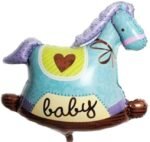 MPS MY PARTY SUPPLIERS®17Pcs Blue HAppy Birthday Baby Boy Balloon, Baby Birthday Balloon, Pram Shape Balloon, Baby Bottle Balloon, Baby Balloon, Baby Horse Balloons, A New Little Prince Party balloons - Image 6