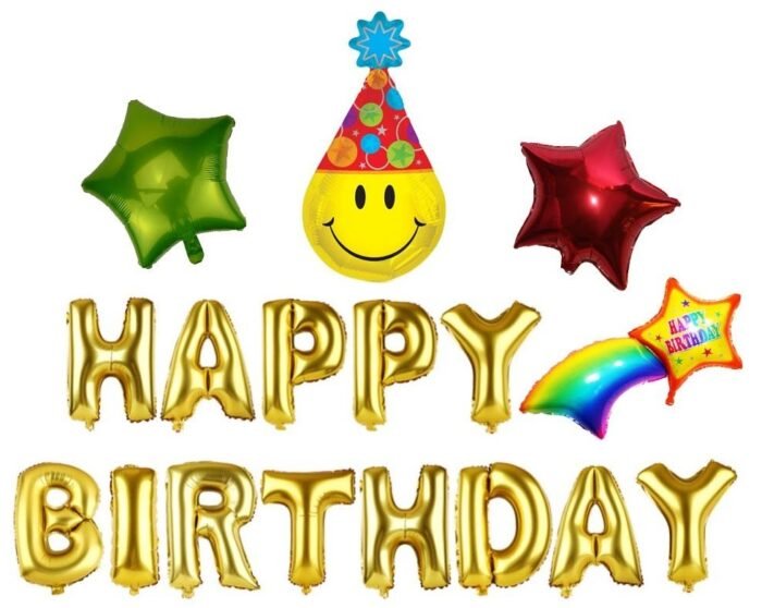 MPS MY PARTY SUPPLIERS® Set of 17 Happy Birthday Balloons for decoration ideas, balloon decoration kit for birthday, cute happy birthday balloons kit, colorful birthday balloons - Image 2