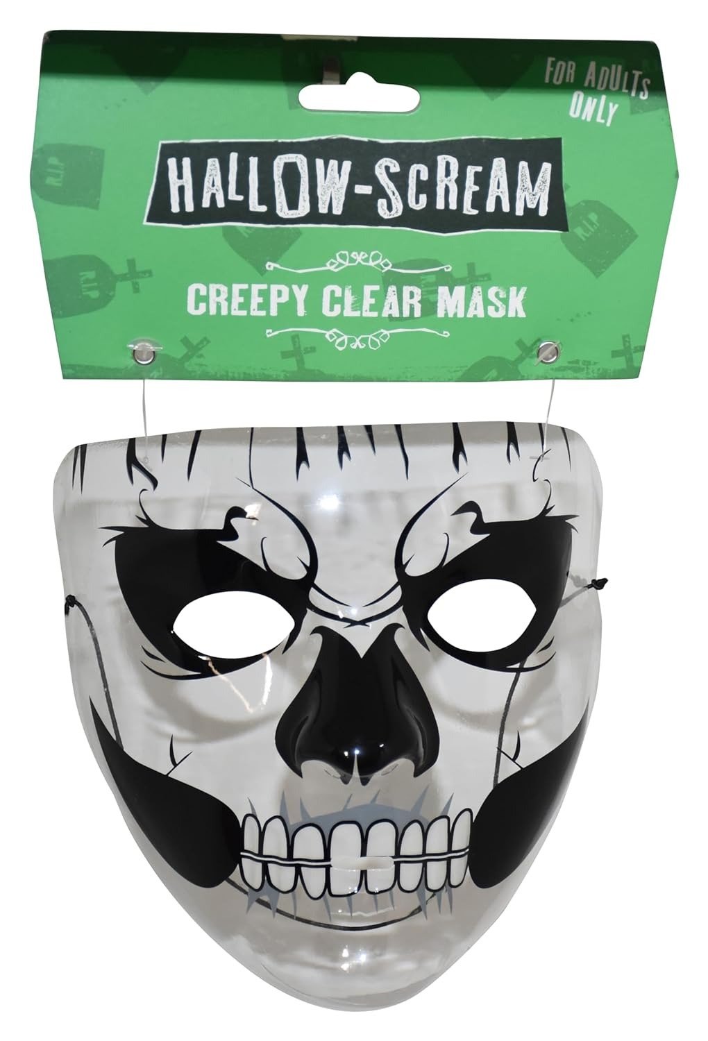 1 pcs Hallo Scream Creepy Clear Mask Masquerade Mask Fancy Dress Halloween Costume Accessory for Women Men Holiday Halloween Costume Mask Howl-O-Scream clear mask - Image 1
