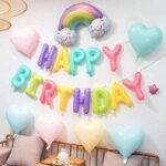 MPS MY PARTY SUPPLIERS® 1Pc Happy Birthday Letter Foil Balloon Happy Birthday Balloon Banner with Ribbon Straw, 16 Inch Alphabet Letters balloons for Wall Backdrop Birthday Decor ideas - Image 5