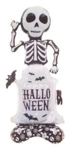 MPS MY PARTY SUPPLIERSĀ® 1pc Self-Standing Skeleton Halloween Foil Balloons Giant Scary Hallo ween Character Ghost, Pumpkin, Skeleton Balloons Halloween Party Floor Decoration ideas