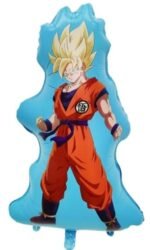 MPS My Party Suppliers Set of 5 Goku Dragon Ball Z Foil Balloons kit for Birthday Decoration, Superhero Theme Party Item, Balloons for kids Party With Blue Star, Anime Cartoon Foil Balloon - Image 3