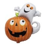 MPS MY PARTY SUPPLIERS® 1pc Halloween Pumpkin and White Ghost balloon Halloween theme foil balloons decorations Kids halloween party supplies