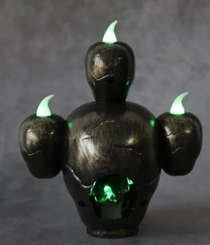 MPS My Party Suppliers 1Pc Halloween Lamps, Halloween laltern, LED for Halloween Decoration, Halloween Hanging Decoration (Golden-Greyish Four Skullhead lamp)