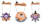 MPS My Party Suppliers 1 PCS Halloween Felt Hanging Sign Trick or Treat Pumpkin Felt Hanging Sign Witch Hat Signs for Halloween Home Wall Door Window Decorations Haunted House Decor (Random Design)