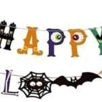 MPS MY PARTY SUPPLIERS® 1pc Happy Halloween Letter Banner, Halloween Banner Garland, Decoration for Halloween, Halloween Paper Hanging, Halloween Hanging Decoration, Halloween Banner