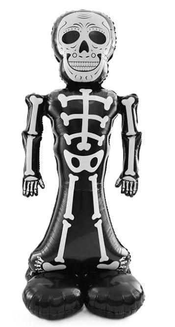 MPS MY PARTY SUPPLIERSĀ® 1pc Self-Standing Skeleton Halloween Foil Balloons Giant Scary Hallo ween Character Ghost, Pumpkin, Skeleton Balloons Halloween Party Floor Decoration ideas