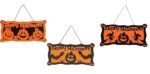 MPS My Party Suppliers 1 PCS Halloween Felt Hanging, Halloween Hanging Decorations- Happy Halloween Party Plate Banner Halloween Door Sign Felt Decoration, Front Door Decor Hanging Door Decoration Felt Party Wall