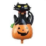 MPS MY PARTY SUPPLIERS® 1pc Pumpkin with Cat Halloween balloon Halloween theme foil balloons decorations Kids halloween party supplies