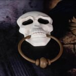 Skull Doorbell Skull Head Halloween Doorbell Halloween Style Battery Powered for Halloween| Spooky Door Bell Skull Bronze White Color with Motion Sensor Activated Voice (1Pcs Random Color) - Image 4
