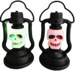 MPS My Party Suppliers Set of 2 Halloween Lamps, Halloween laltern, LED for Halloween Decoration, Halloween Hanging Decoration (Black Hanging laltern)