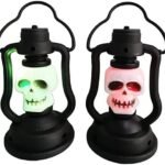 MPS My Party Suppliers Set of 2 Halloween Lamps, Halloween laltern, LED for Halloween Decoration, Halloween Hanging Decoration (Black Hanging laltern)