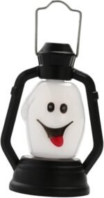 MPS My Party Suppliers Set of 2 Halloween Lamps, Halloween laltern, LED for Halloween Decoration, Halloween Hanging Decoration (Black-White Cute face lamp) - Image 2
