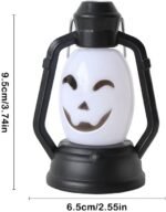 MPS My Party Suppliers Set of 2 Halloween Lamps, Halloween laltern, LED for Halloween Decoration, Halloween Hanging Decoration (Black-White Cute face lamp) - Image 3