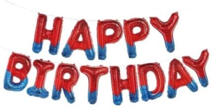 MPS MY PARTY SUPPLIERS®16 Inch 13Pcs Spiderman Theme Happy Birthday Letter Foil Balloon, Birthday Party Supplies Happy Birthday Balloons for Party Decoration, Happy Birthday Balloons set, Birthday Theme Decorations Kit