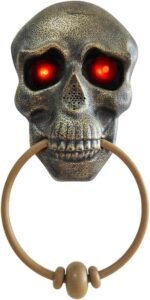 Skull Doorbell Skull Head Halloween Doorbell Halloween Style Battery Powered for Halloween| Spooky Door Bell Skull Bronze White Color with Motion Sensor Activated Voice (1Pcs Random Color) - Image 5