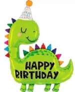 MPS MY PARTY SUPPLIERSĀ® Set of 5 Dinosaur with hat foil balloons and marble print heart balloons for dinosaur theme birthday decoration for kids boys girls, Animal balloons, Dinosaur Balloon - Image 7