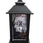 MPS My Party Suppliers 1Pc Halloween Lamps, Halloween laltern, LED for Halloween Decoration, Halloween Hanging Decoration (Black Vintage LED)