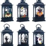 My Party Suppliers Set of 2 Halloween Vintage Pumpkin Castle Light Lamp Party Hanging Decor LED Lantern Party Supplies Hanging Lantern Ghost Witch