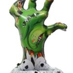 MPS MY PARTY SUPPLIERS® 1pc Self-Standing Green Zombie Hand Halloween Foil Balloons Giant Scary Hallo ween Character Ghost, Pumpkin, Skeleton Balloons Halloween Party Floor Decoration ideas