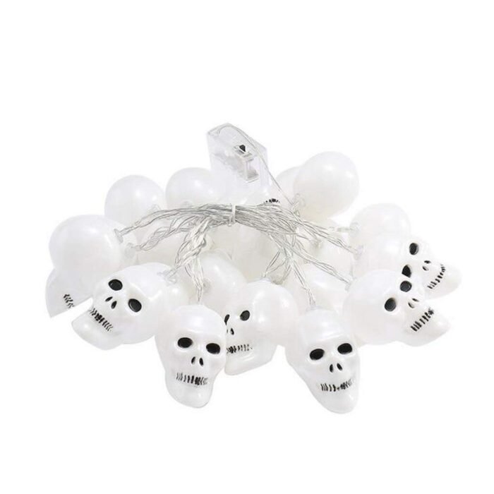 MY PARTY SUPPLIERS Battery Operated 10 LED Skull Ghost Shaped LED String Lights/Halloween Decoration/Spooky Decorations/Halloween Led Light - Image 3