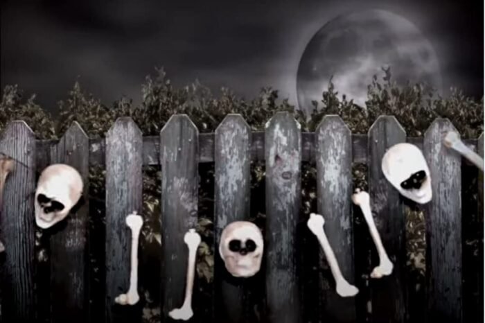 Rattling Skull & Bones Light String Halloween Decoration, Sound and Light Halloween Decoration, Halloween Party Supply, Halloween Theme Decoration, Scary Decoration, Skull Decor - Image 1