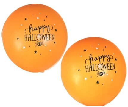 MPS My Party Suppliers Halloween theme Balloons, Set of 6 happy halloween latex balloons, rubber balloons, latex balloons Halloween party decoration, halloween decoration ideas, balloon latex Orange