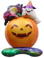 MPS MY PARTY SUPPLIERS® 1pc Self-Standing Pumpkin with Ghost Halloween Foil Balloons Giant Scary Hallo ween Character Ghost, Pumpkin, Skeleton Balloons Halloween Party Floor Decoration ideas - Image 2