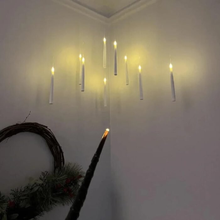 MPS MY PARTY SUPPLIERS® Set of 12 Flameless Floating Candles with Magic Wand Remote, Flickering Warm Light, Battery Operated Candle for Christmas, Wedding, Halloween Decorations - Image 4