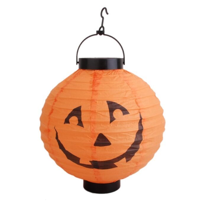 Halloween Paper Hanging Outdoor Lantern - Orange - Image 1
