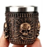3D Skull Stainless Steel Skull Helmet Shape Bear Coffee Mug White Witch Viking Halloween Glass Decorative Cup (2 Pcs 3D Shull Glass) - Image 3