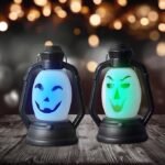 MPS My Party Suppliers Set of 2 Halloween Lamps, Halloween laltern, LED for Halloween Decoration, Halloween Hanging Decoration (Black-White Cute face lamp) - Image 7