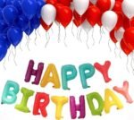 MPS MY PARTY SUPPLIERS® 1Pc Happy Birthday Letter Foil Balloon Happy Birthday Balloon Banner with Ribbon Straw, 16 Inch Alphabet Letters balloons for Wall Backdrop Birthday Decor ideas - Image 8