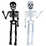 Halloween Hanging Jointed Skeleton Full Body Halloween Felt nonwovens Skeleton Halloween Party Hanging Decoration Scary Halloween Party Decoration Creepy Felt Bones (1 pcs Random Color)
