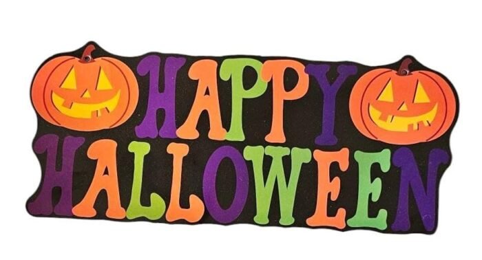 MPS MY PARTY SUPPLIERS® 1pc Happy Halloween Banner, Skull Decoration for Halloween, Halloween Paper Hanging Decoration, Halloween Banner Ideas - Image 1