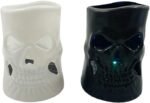 MPS My Party Suppliers Set of 2 Halloween Lamps, Halloween laltern, LED for Halloween Decoration, Halloween Hanging Decoration (Set of 2 Black - White LED)