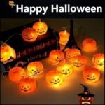 MPS My Party Suppliers Halloween Pumpkin Lights - 12pc Battery Operated Outdoor Ghost Decoration - Happy Halloween Decor - Image 2