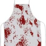 Halloween Bloody Apron Scary Blood Splattered Printed Aprons Murder Butcher Unisex Novelty Bib for Horror BBQ Cooking Baking Gardening Party Decoration Prank Props Cosplay Costume Kitchen