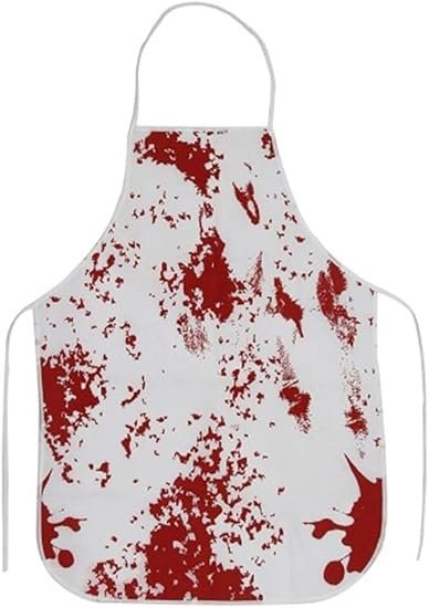 Halloween Bloody Apron Scary Blood Splattered Printed Aprons Murder Butcher Unisex Novelty Bib for Horror BBQ Cooking Baking Gardening Party Decoration Prank Props Cosplay Costume Kitchen