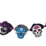 Blank Day of the Dead Card Skull Halloween Decorative Banner, Skull Paper Flag Hanging Decoration Happy Halloween Door Sign, Halloween Flag,Halloween Decoration Banner