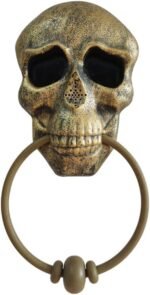 Skull Doorbell Skull Head Halloween Doorbell Halloween Style Battery Powered for Halloween| Spooky Door Bell Skull Bronze White Color with Motion Sensor Activated Voice (1Pcs Random Color)
