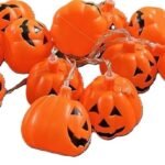 MPS My Party Suppliers Halloween Pumpkin Lights - 12pc Battery Operated Outdoor Ghost Decoration - Happy Halloween Decor
