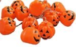 MPS My Party Suppliers Halloween Pumpkin Lights - 12pc Battery Operated Outdoor Ghost Decoration - Happy Halloween Decor
